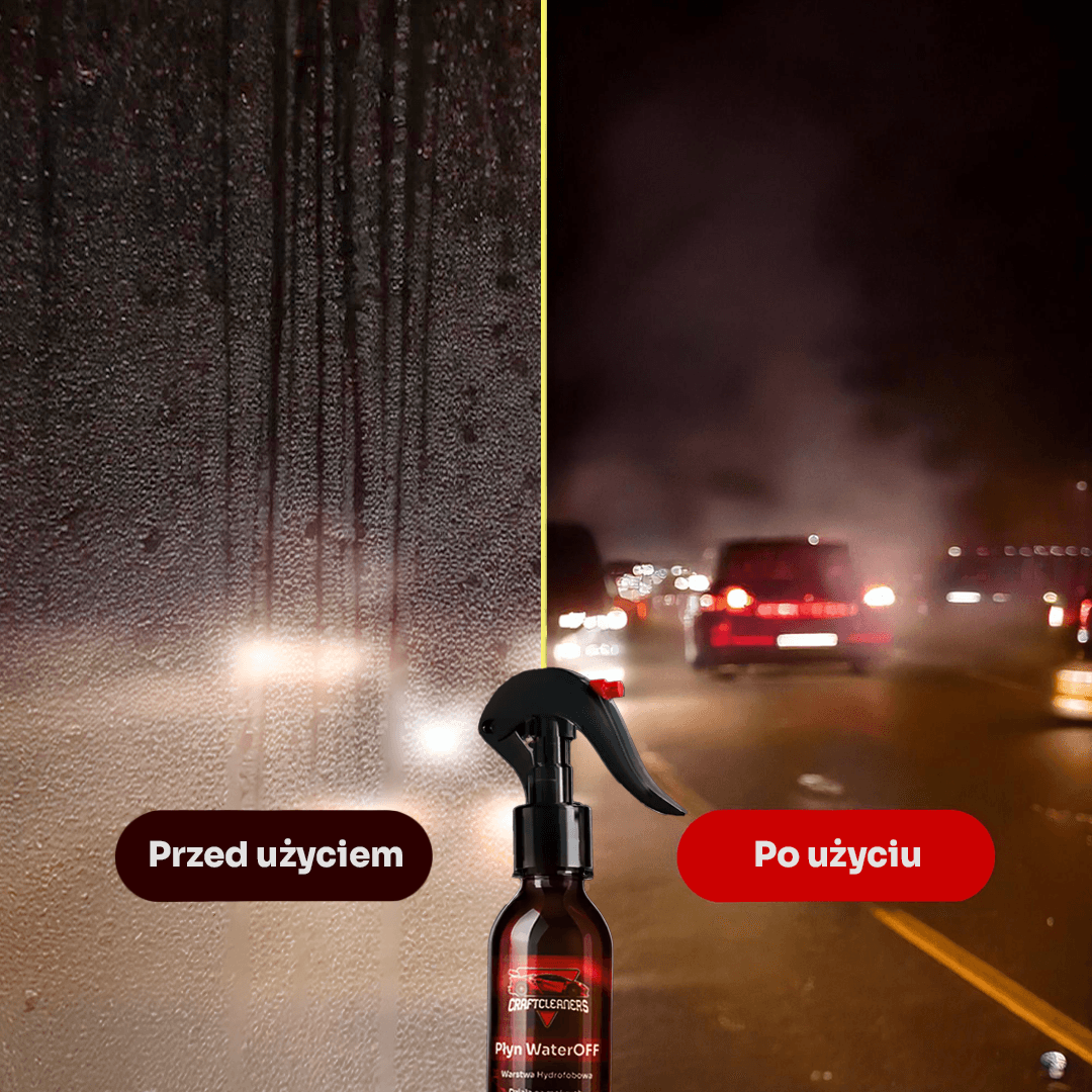 WaterOff 250ml - niewidzialna wycieraczka, płyn hydrofobowy na 3 miesiące